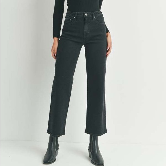 Just Black Denim - Just Black Denim The Uncut Straight Leg Jeans in Washed Black